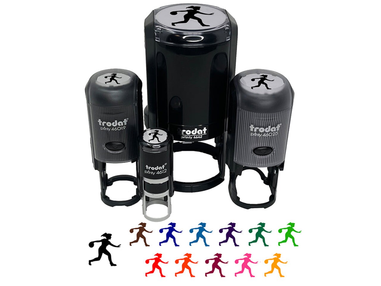 Woman Bowler Bowling Ball Side View Self-Inking Rubber Stamp Ink Stamper for Stamping Crafting Planners